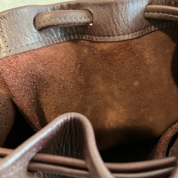 Beautiful Burgundy Leather Drawstring Bag - Picture 4 of 7